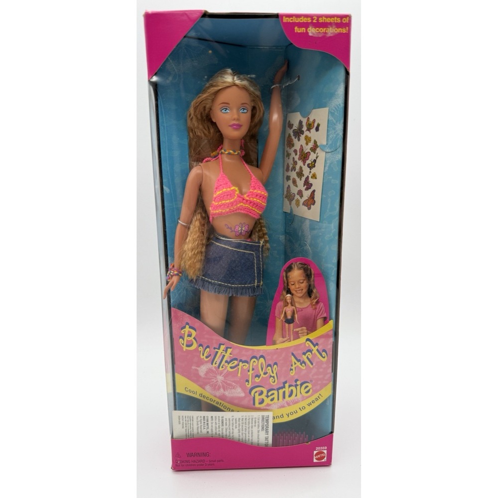 1998 Mattel #20359 Butterfly Art Tattoo Barbie Doll New Unopened